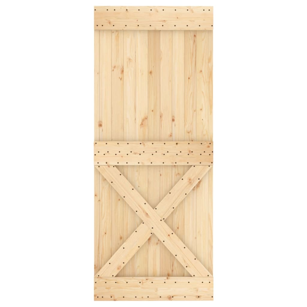 vidaXL Puerta corredera con herrajes madera maciza de pino 85x210 cm