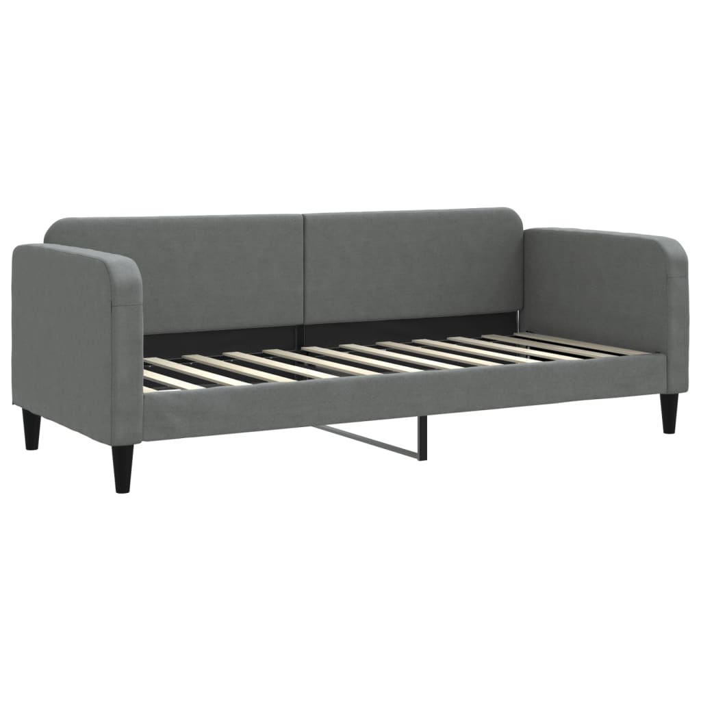 vidaXL Sofá cama con colchón tela gris oscuro 80x200 cm