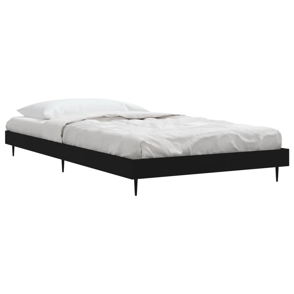 vidaXL Estructura de cama madera de ingeniería negra 90x200 cm