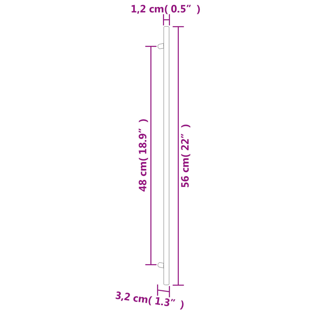 vidaXL Tiradores para armarios 5 uds acero inoxidable bronce 480 mm