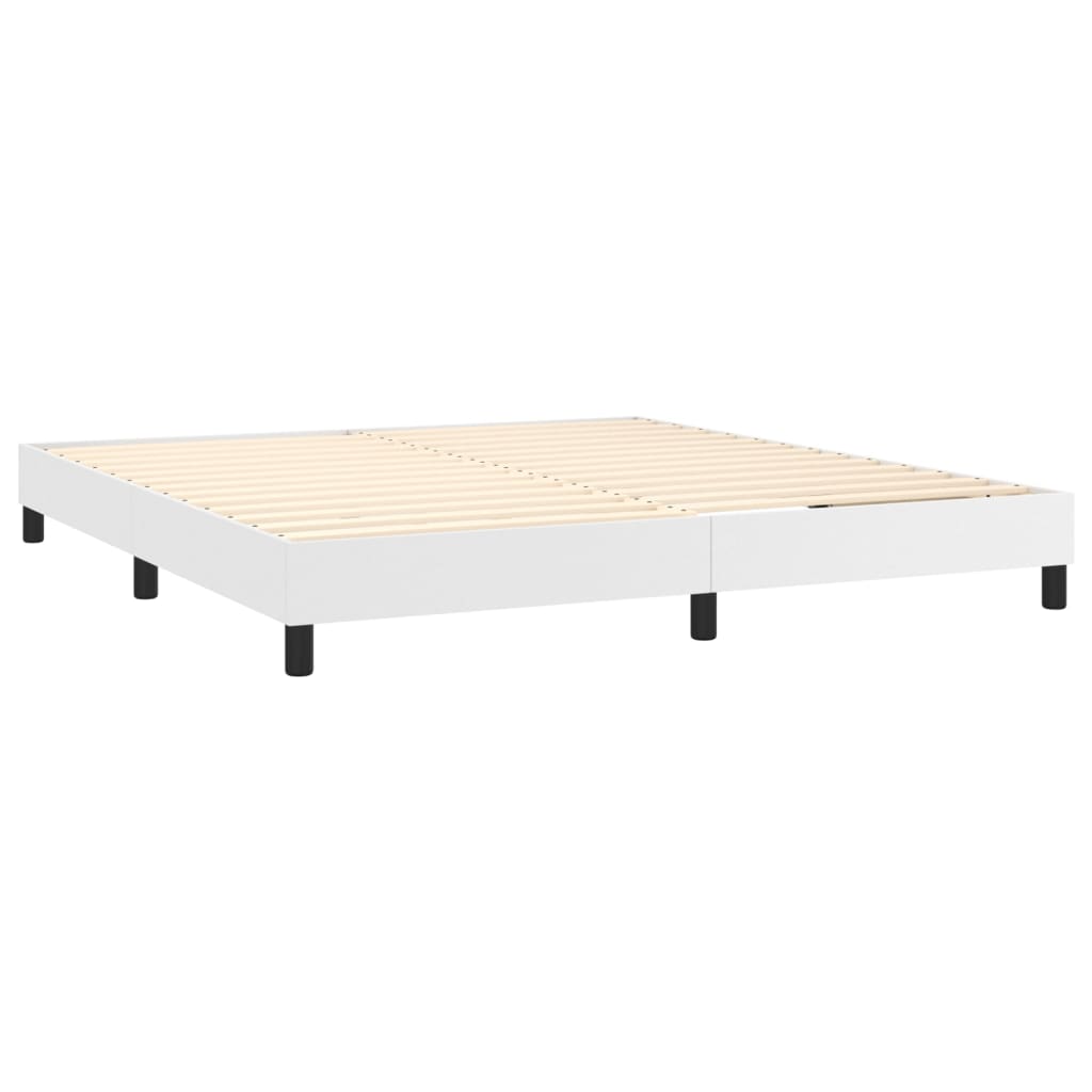 vidaXL Estructura de cama de cuero sintético blanco 180x200 cm