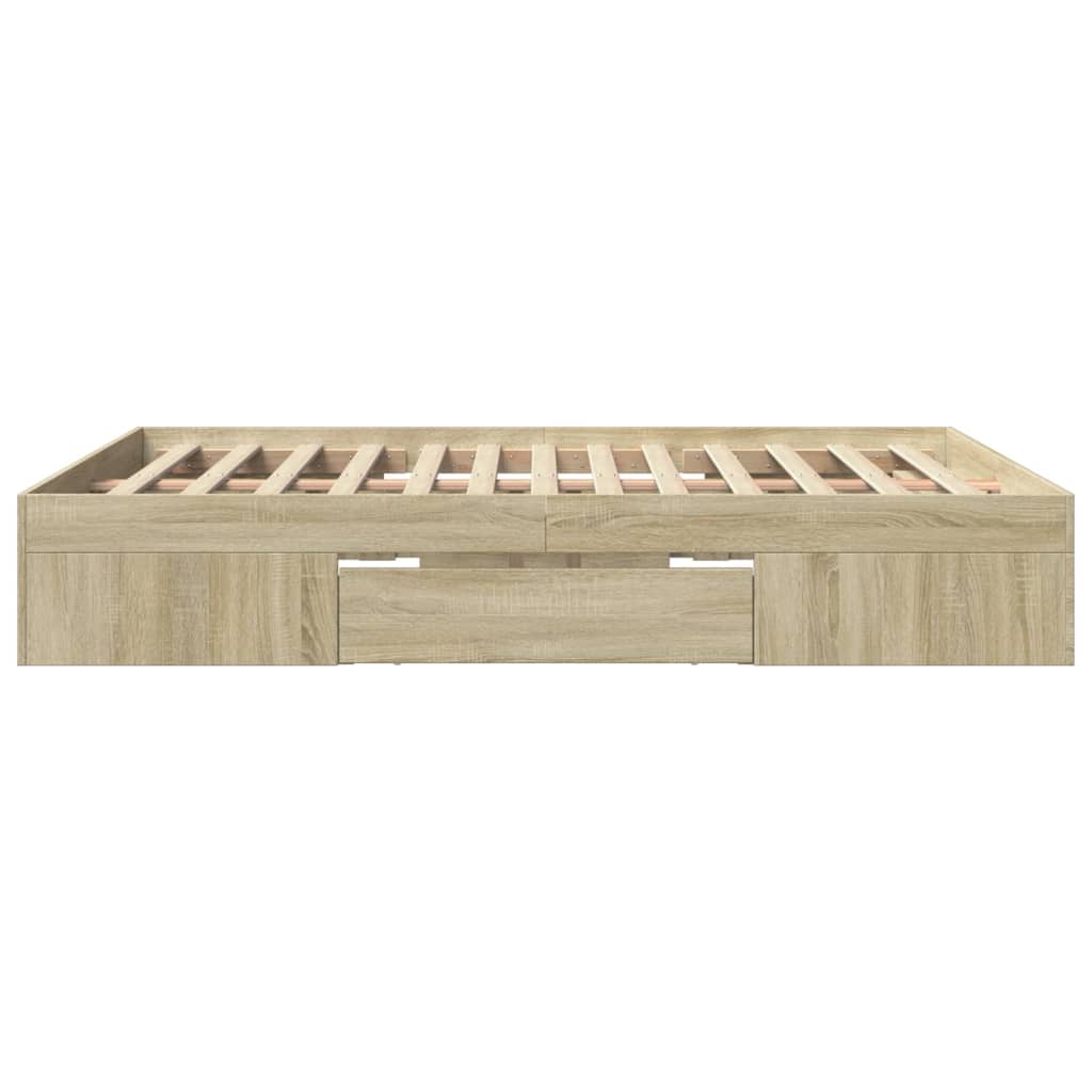 vidaXL Estructura de cama sin colchón madera roble Sonoma 150x200 cm