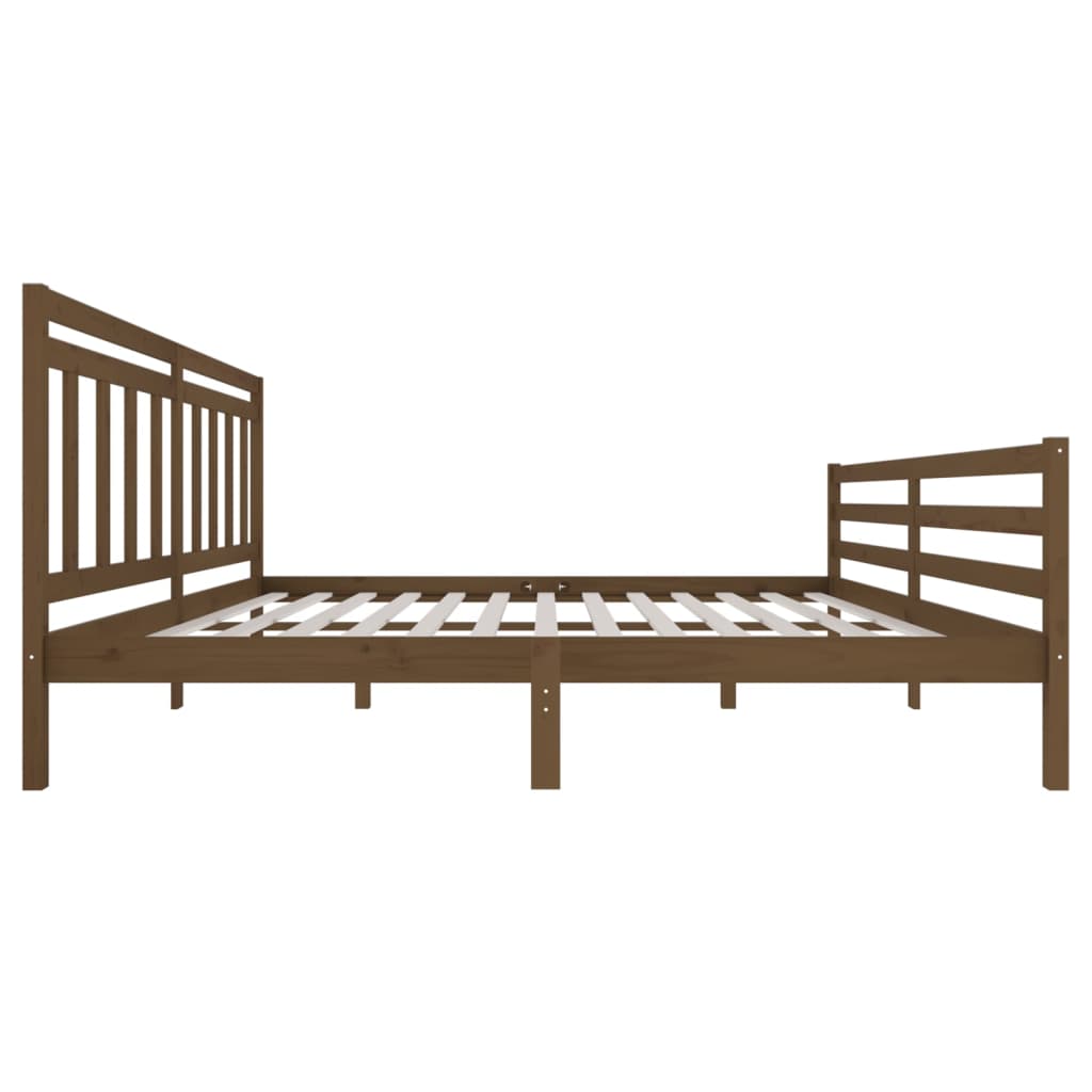 vidaXL Estructura de cama madera maciza marrón miel 200x200 cm