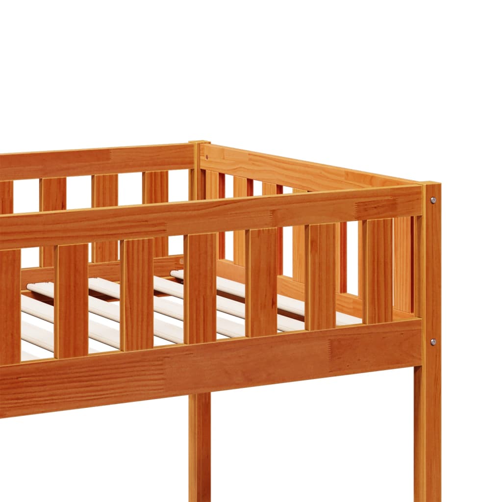 vidaXL Cama de niños sin colchón madera maciza pino marrón 75x190 cm