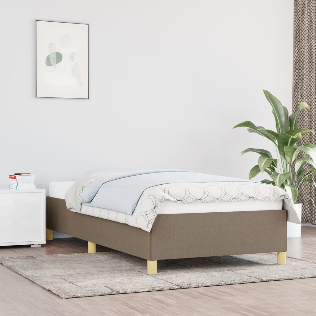 vidaXL Estructura de cama sin colchón tela gris taupe 90x190 cm