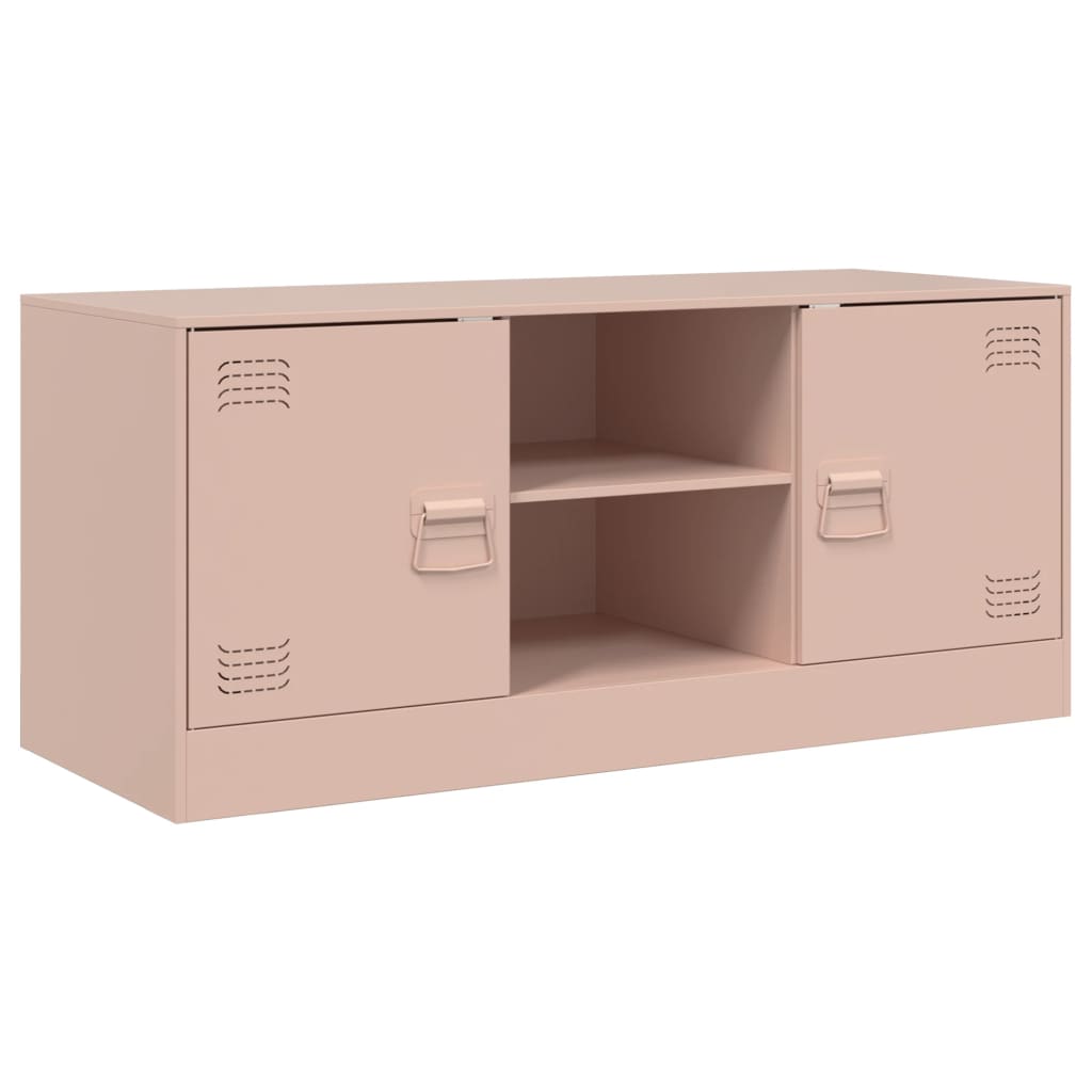 vidaXL Mueble para TV de acero rosa 99x39x44 cm