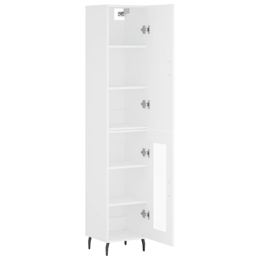 vidaXL Aparador alto madera contrachapada blanco 34,5x34x180 cm