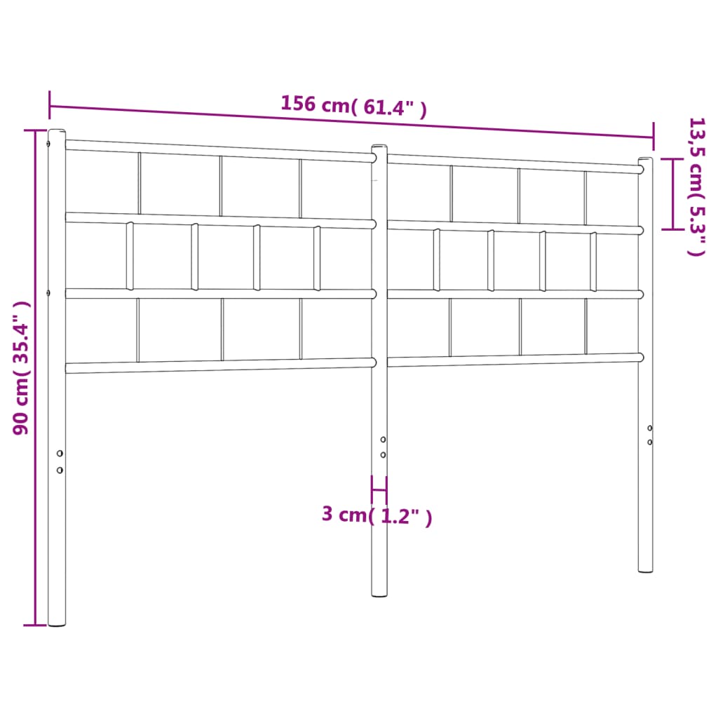 vidaXL Cabecero de metal blanco 150 cm