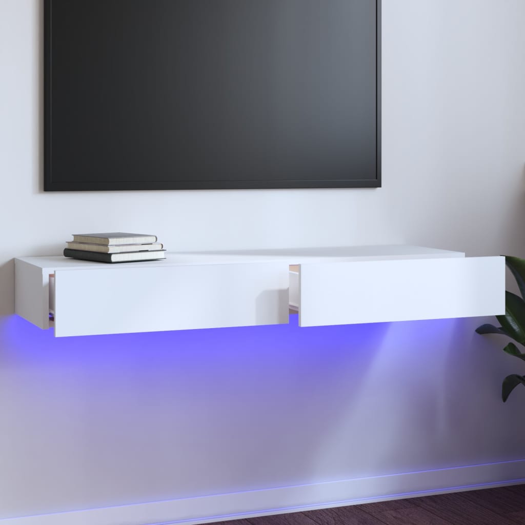 vidaXL Mueble para TV con luces LED blanco 120x35x15,5 cm
