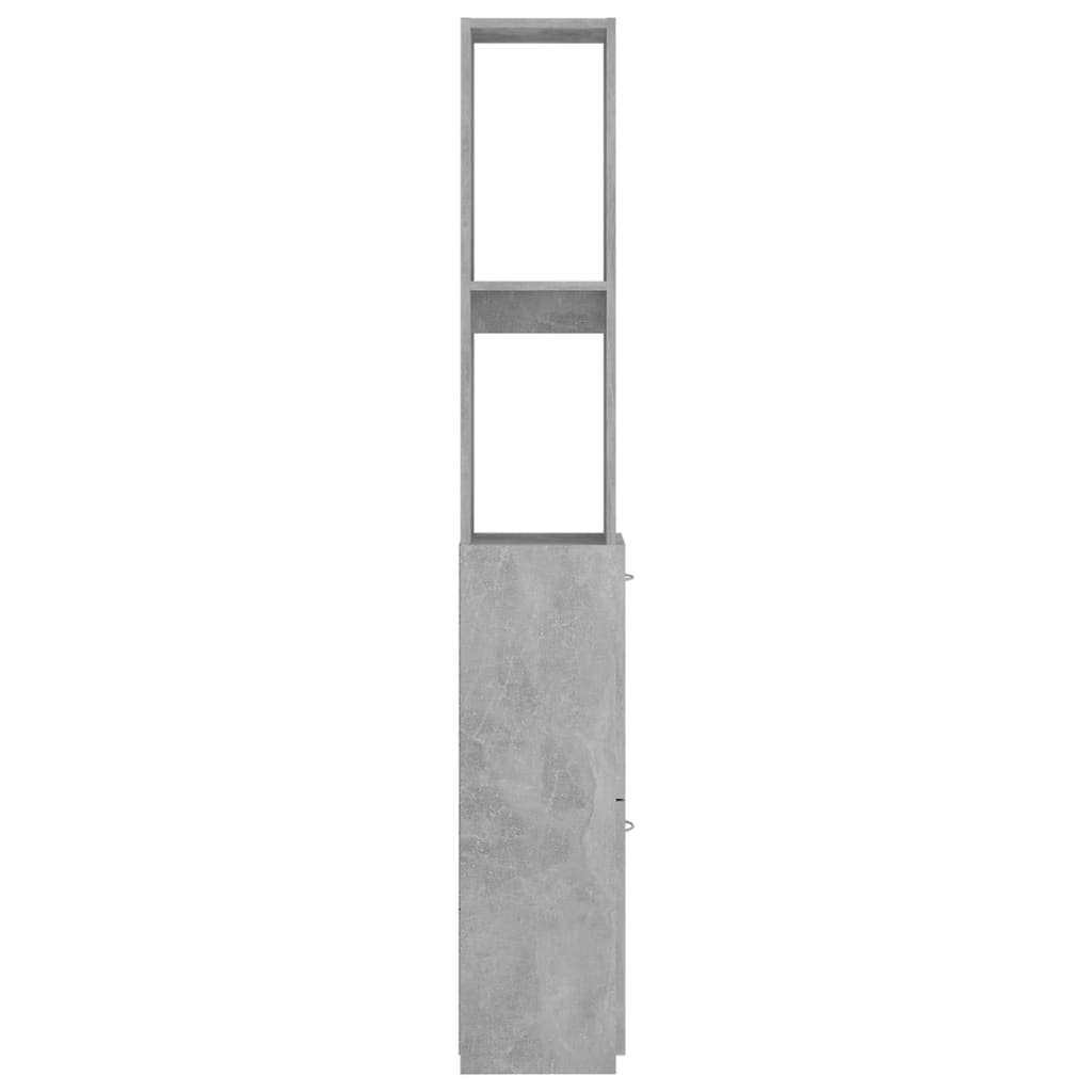 vidaXL Armario baño madera contrachapada gris hormigón 25x26,5x170 cm