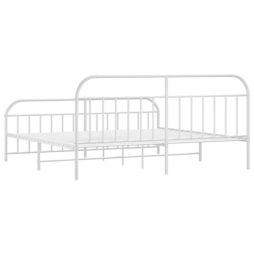 vidaXL Estructura cama sin colchón con estribo metal blanco 193x203 cm