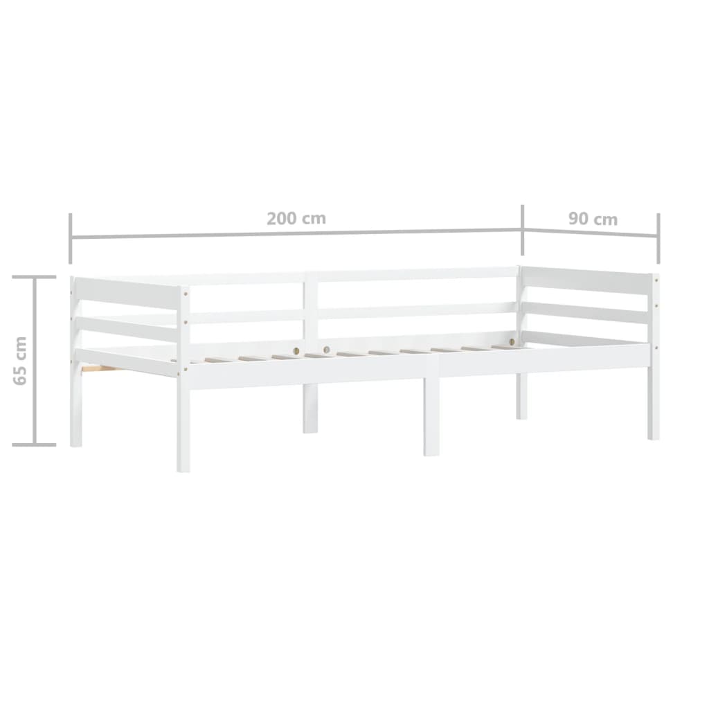 vidaXL Estructura de cama sin colchón madera de pino blanco 90x200 cm