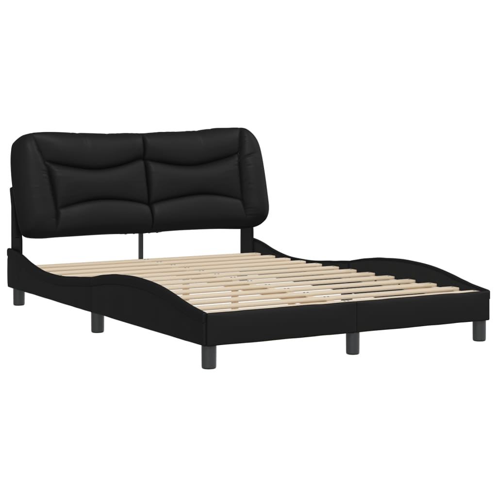 vidaXL Estructura de cama sin colchón cuero sintético negro 140x190 cm