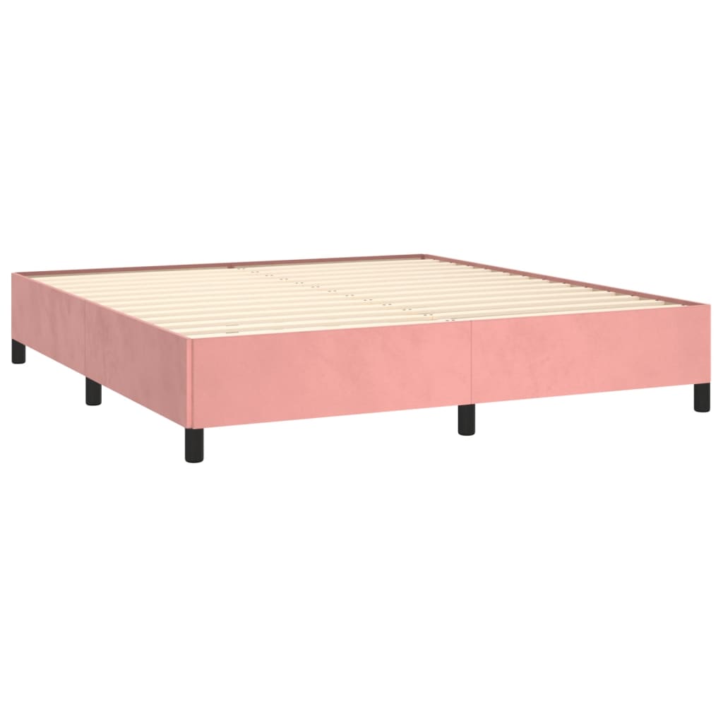 vidaXL Estructura de cama de terciopelo rosa 160x200 cm