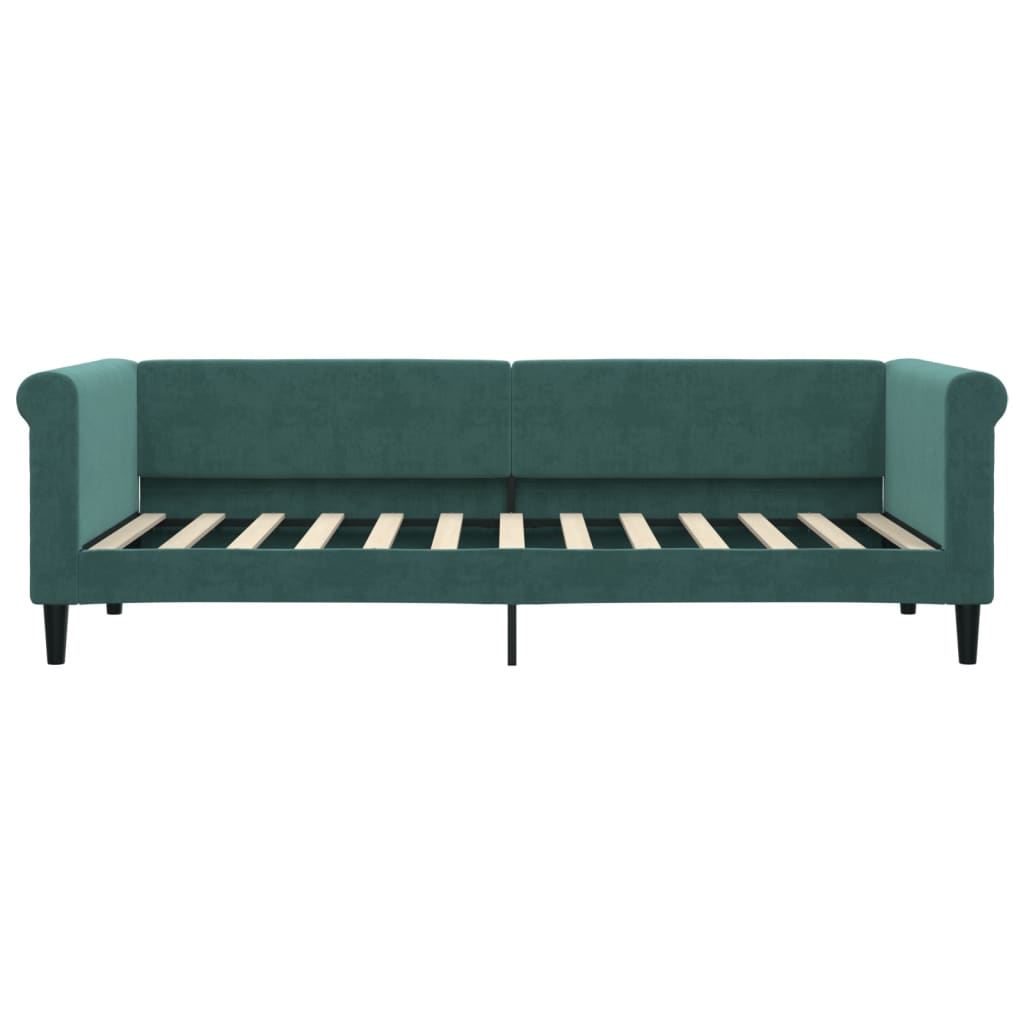 vidaXL Sofá cama con colchón terciopelo verde oscuro 80x200 cm