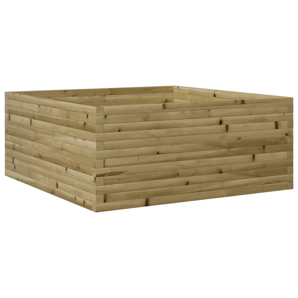 vidaXL Jardinera de madera de pino impregnada 110x110x46 cm