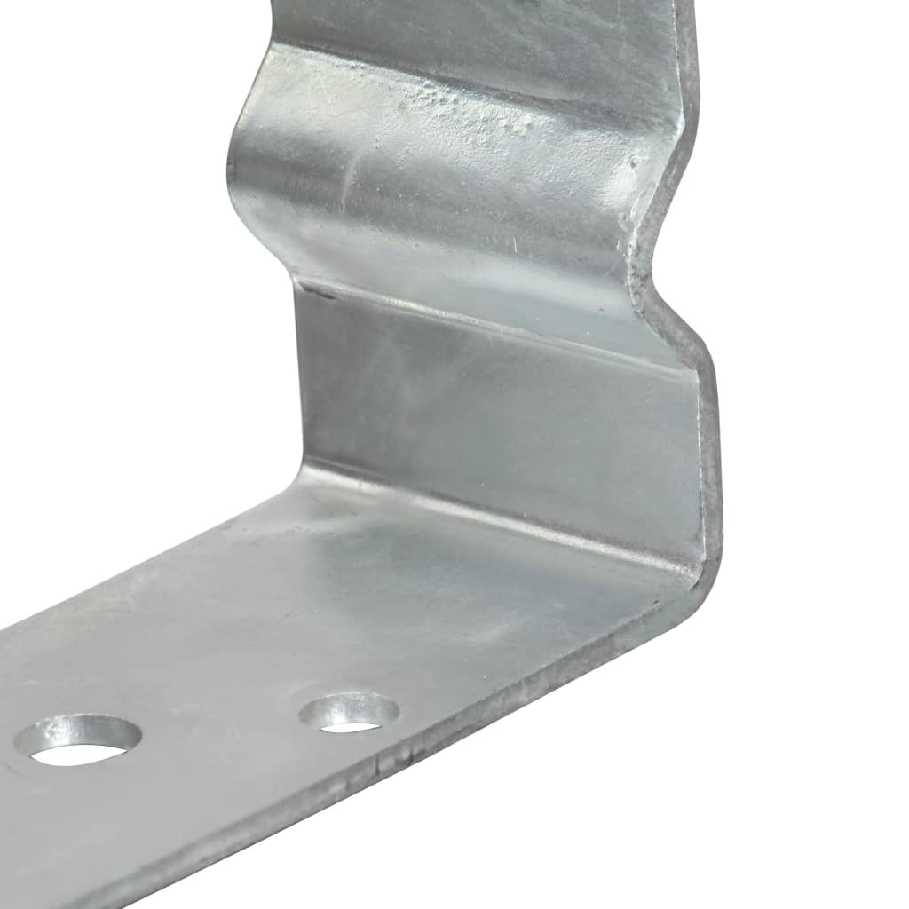 vidaXL Anclajes de valla 2 uds acero galvanizado plateado 14x6x15 cm