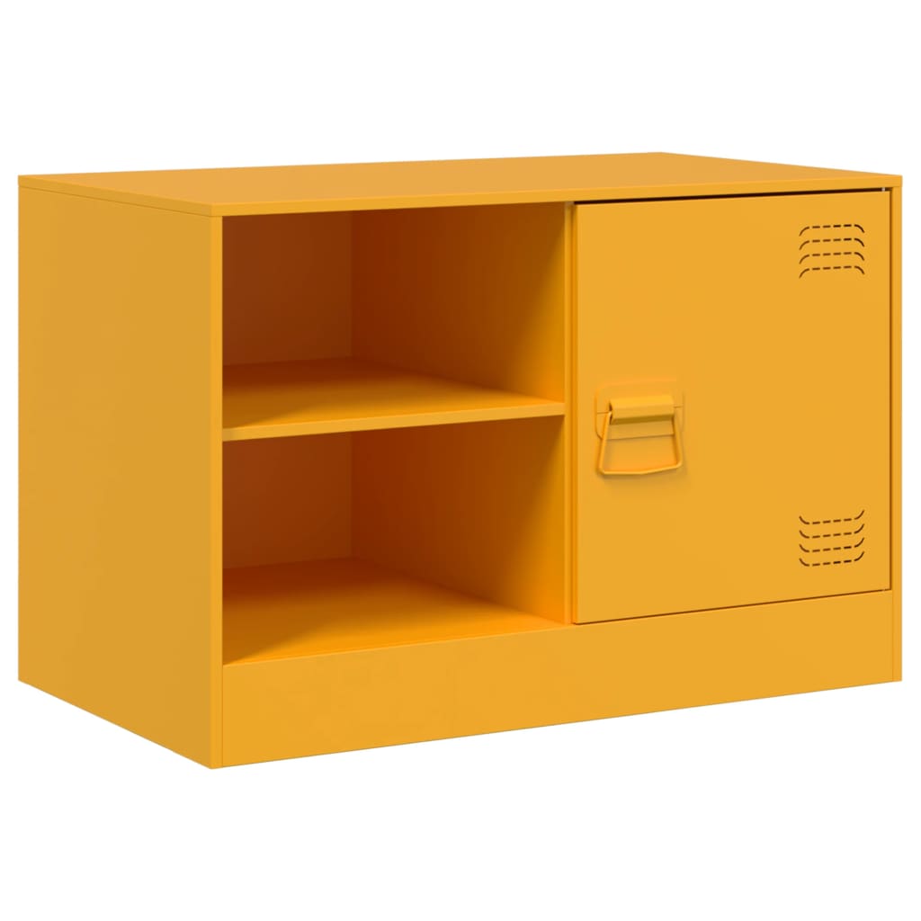 vidaXL Mueble para TV de acero amarillo mostaza 67x39x44 cm