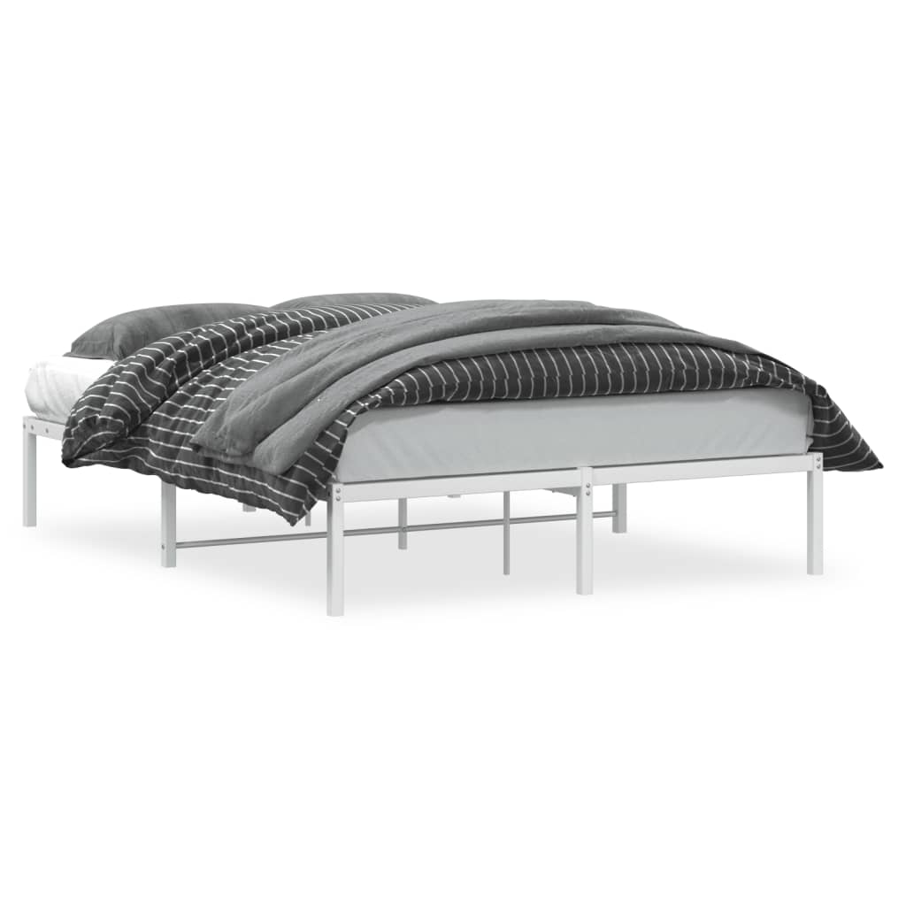 vidaXL Estructura de cama de metal blanca 135x190 cm