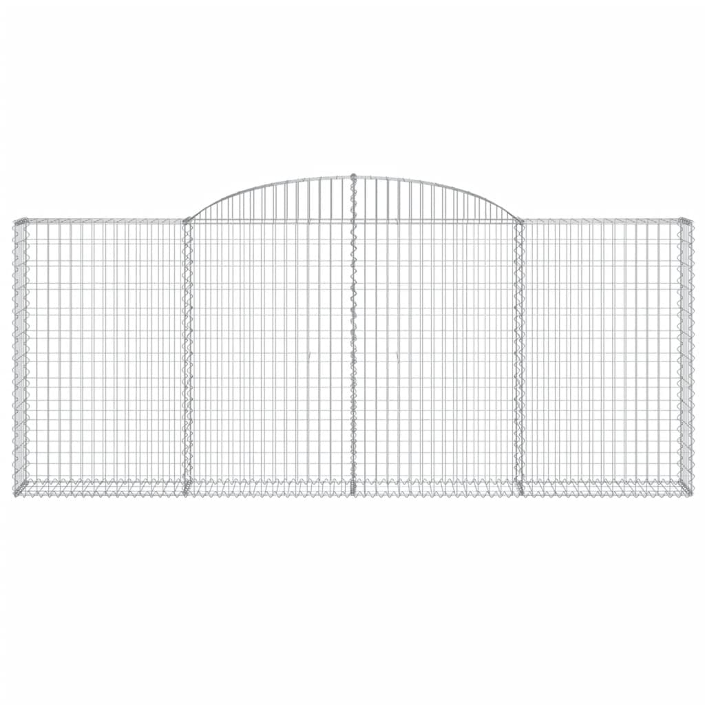 vidaXL Cestas de gaviones 12 uds forma de arco hierro 300x50x120/140cm