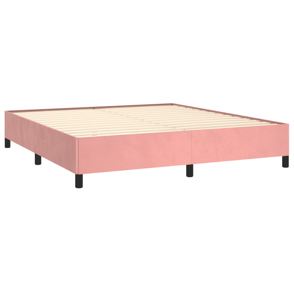 vidaXL Estructura de cama de terciopelo rosa 180x200 cm