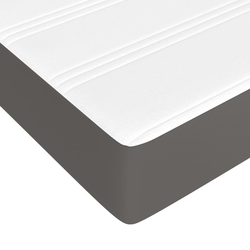 vidaXL Cama box spring con colchón cuero sintético gris 90x190 cm