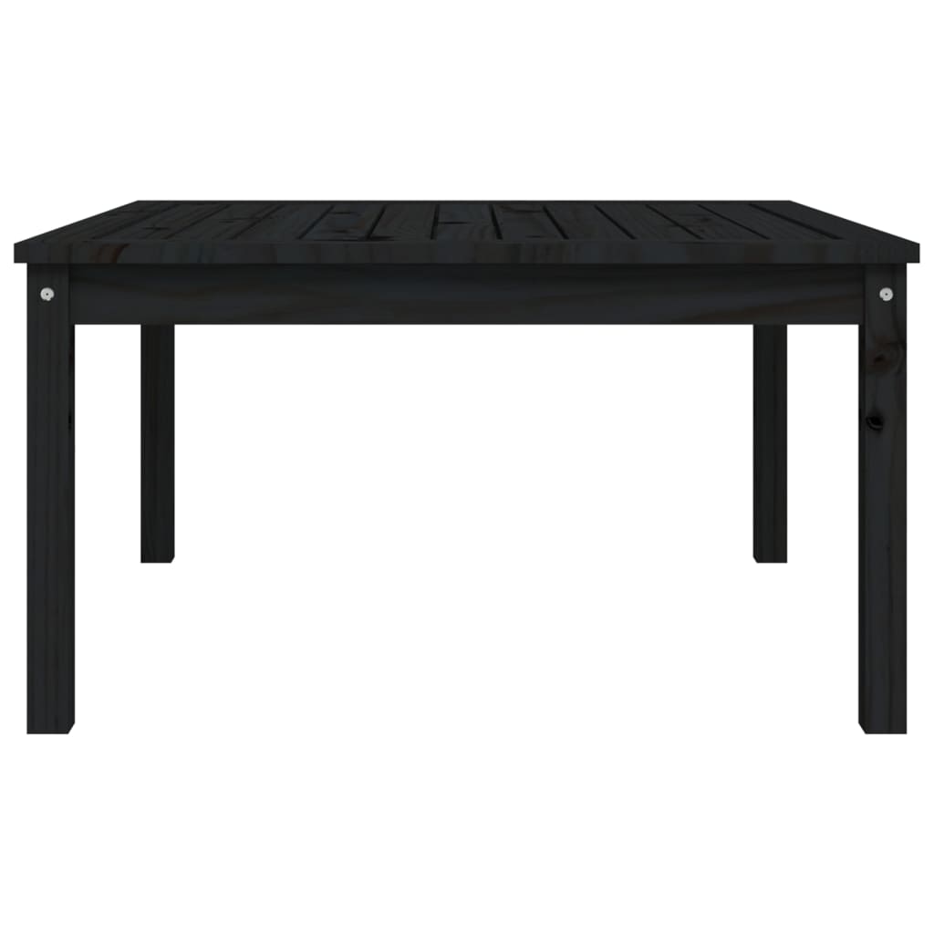 vidaXL Mesa de jardín madera maciza pino negro 82,5x82,5x45 cm