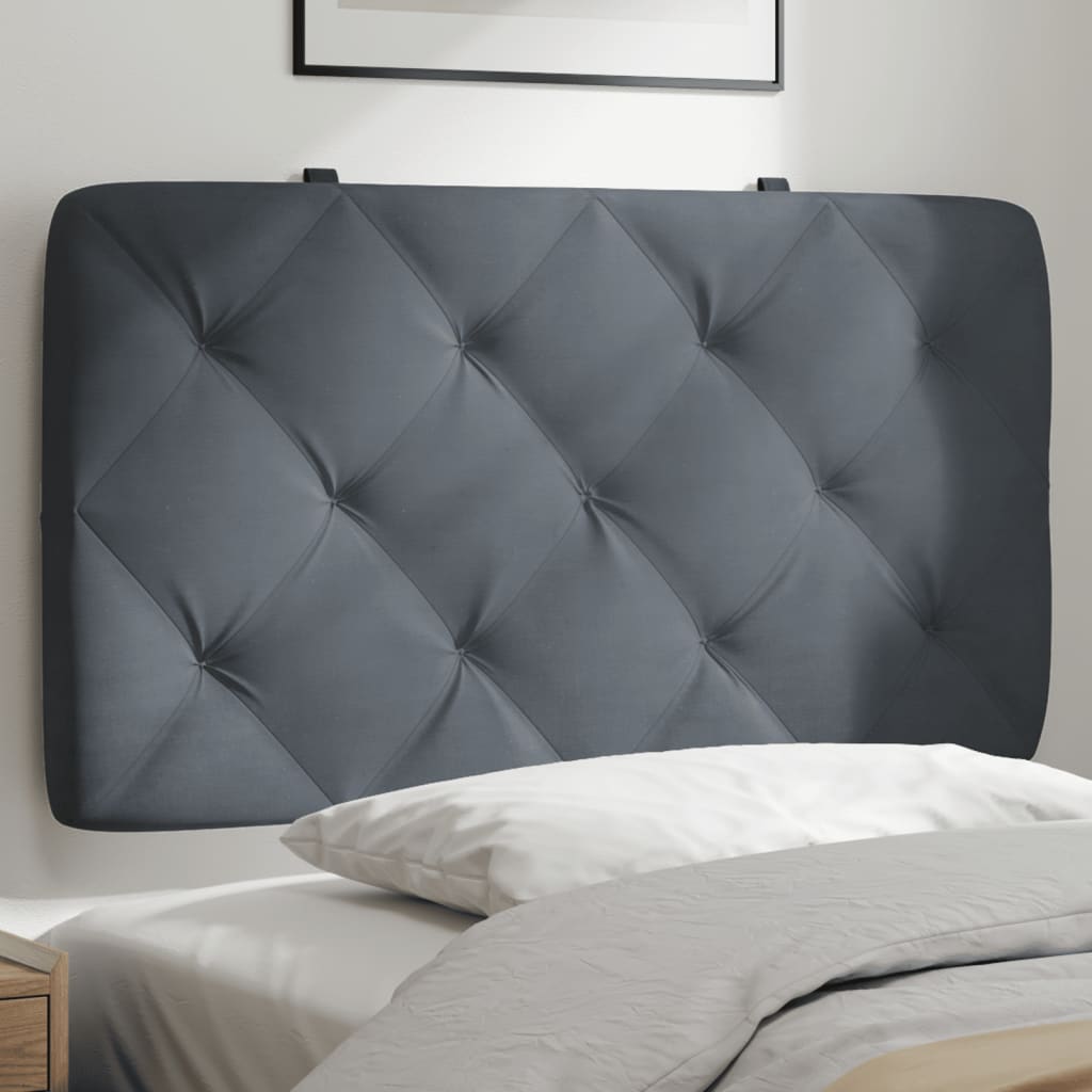 vidaXL Cabecero de cama acolchado terciopelo gris oscuro 80 cm