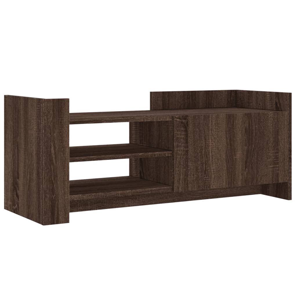 vidaXL Mueble TV madera contrachapada color marrón roble 100x35x40 cm