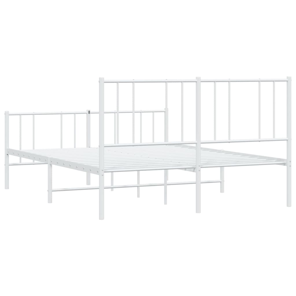 vidaXL Estructura cama sin colchón con estribo metal blanco 160x200 cm