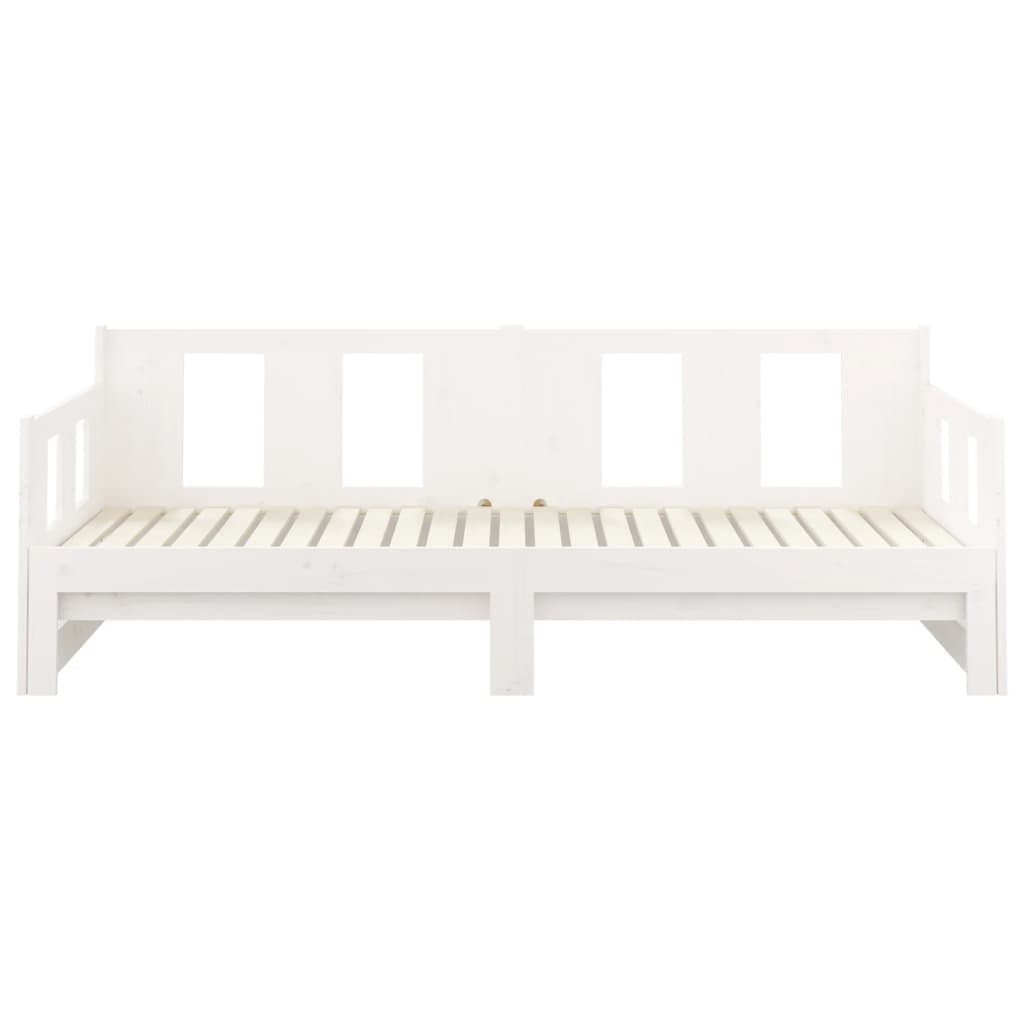 vidaXL Sofá cama extraíble madera maciza de pino blanco 2x(90x190) cm