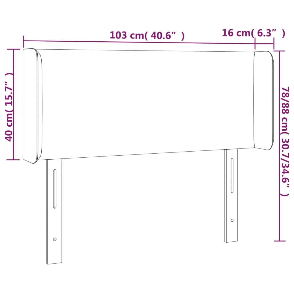 vidaXL Cabecero con LED de tela azul 103x16x78/88 cm