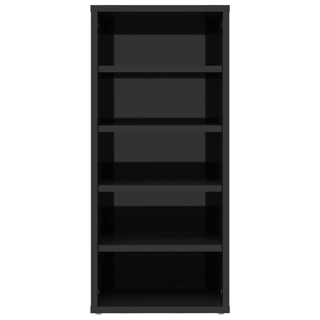 vidaXL Muebles zapateros 2 uds contrachapado negro brillo 31,5x35x70cm