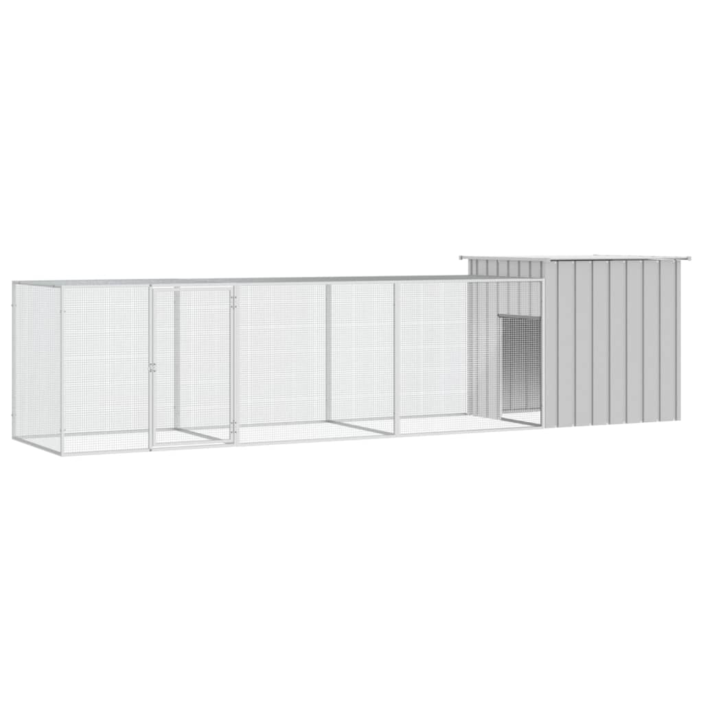 vidaXL Gallinero de acero galvanizado gris 400x91x100 cm