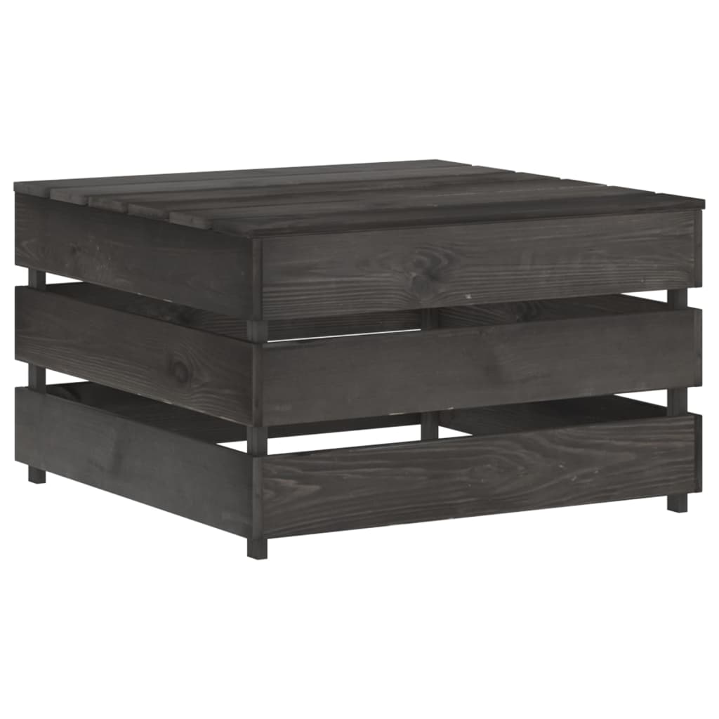 vidaXL Set de muebles de jardín 12 pzas madera de pino impregnada gris