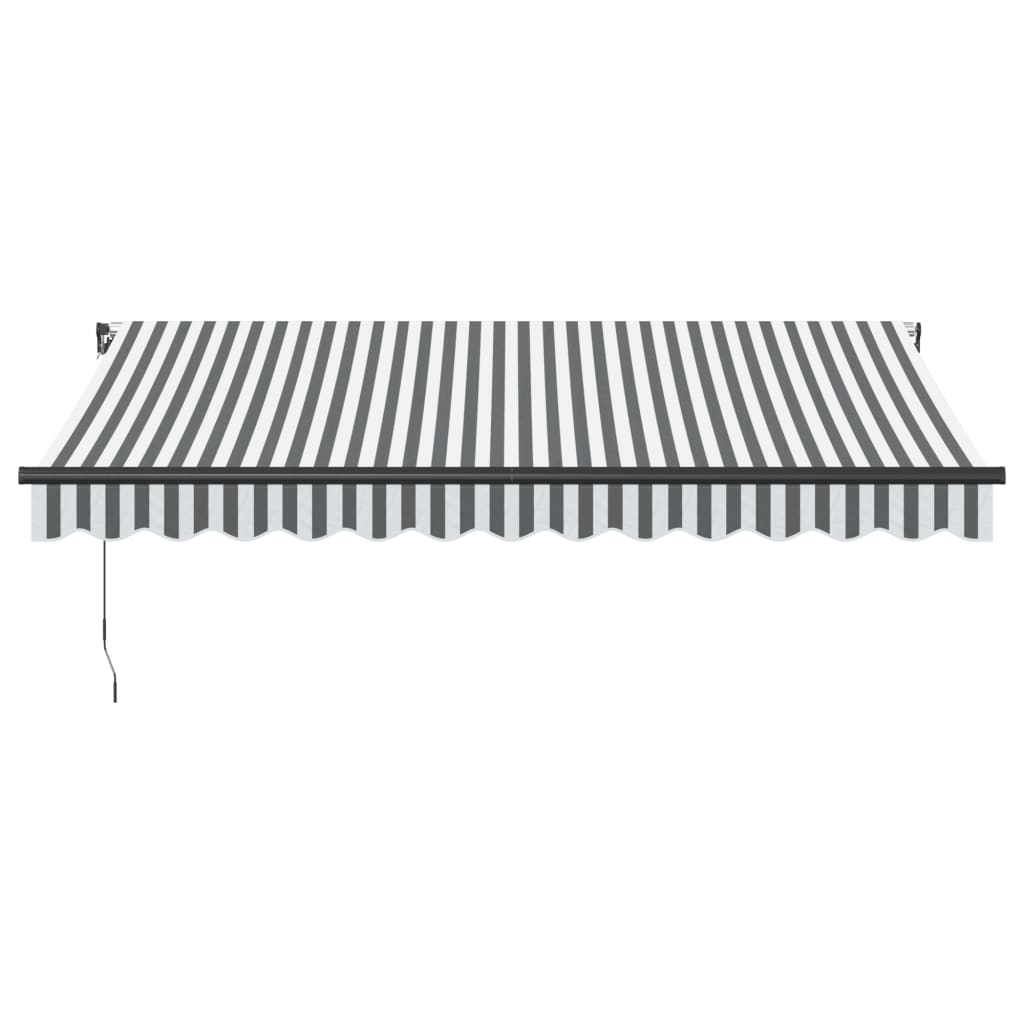 vidaXL Toldo retráctil manual gris antracita y blanco 350x250 cm