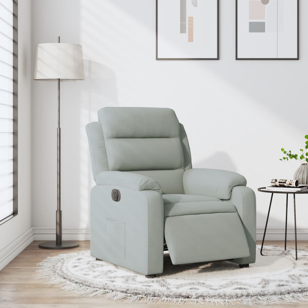 vidaXL Sillón reclinable eléctrico de terciopelo gris claro