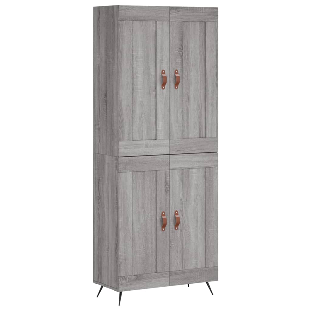 vidaXL Aparador alto madera contrachapada gris sonoma 69,5x34x180 cm