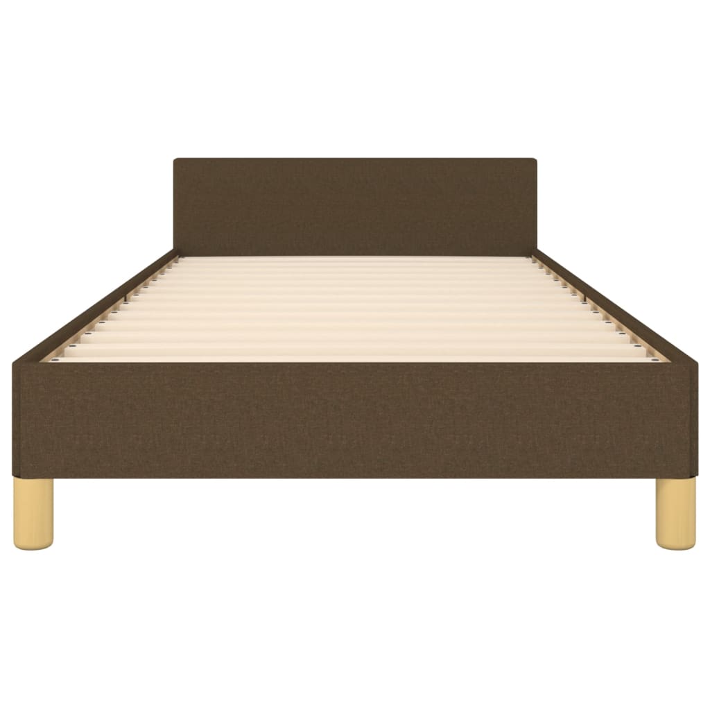 vidaXL Estructura de cama sin colchón tela marrón oscuro 90x190 cm