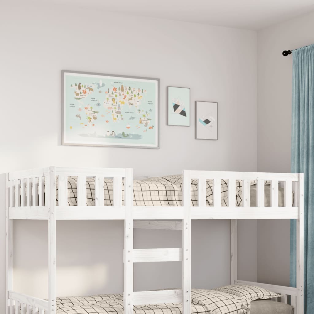 vidaXL Cama para niños sin colchón madera maciza pino blanca 75x190 cm