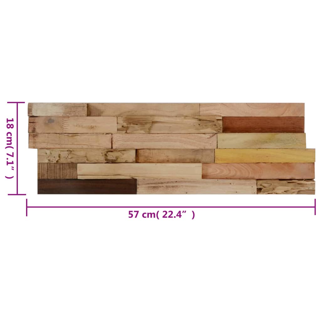 vidaXL Paneles revestimiento pared 10 uds madera teca reciclada 1,03m²