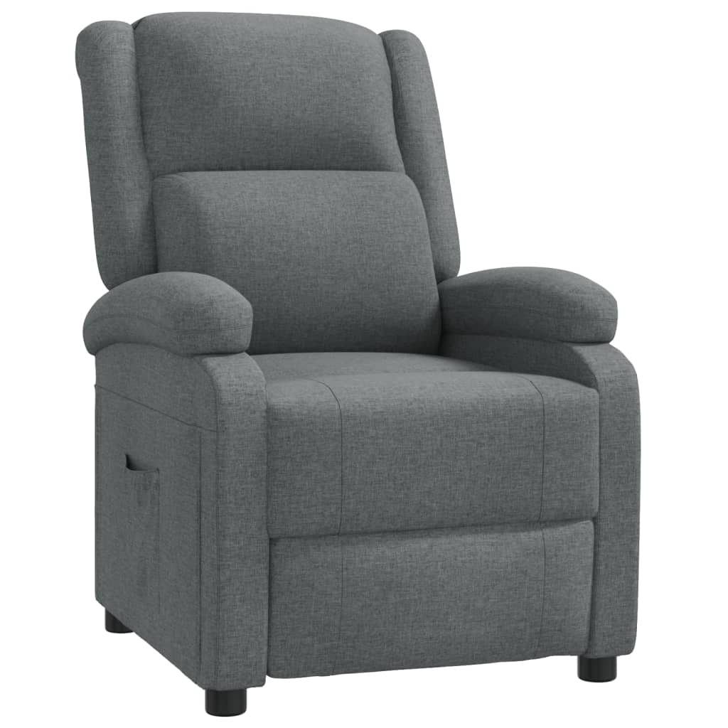 vidaXL Sillón reclinable de tela gris oscuro