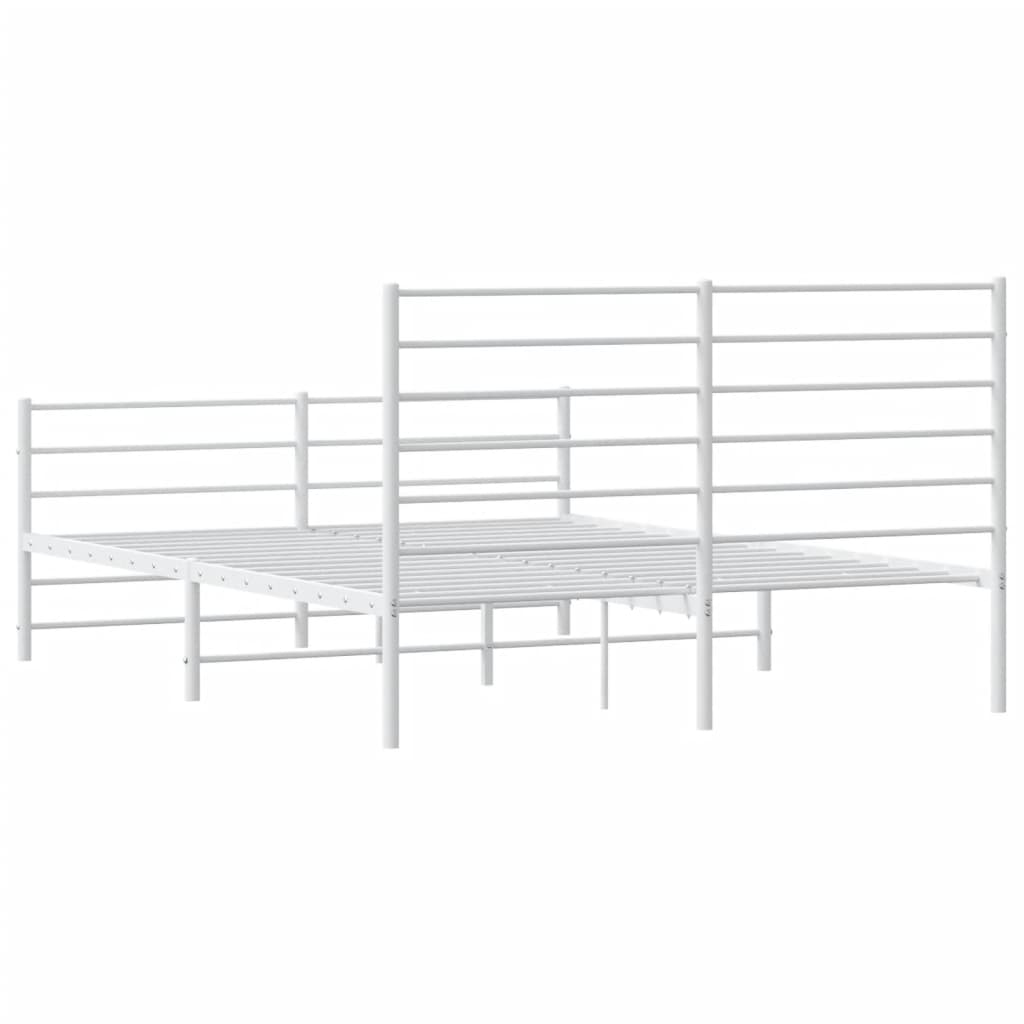 vidaXL Estructura cama sin colchón con estribo metal blanco 120x200 cm