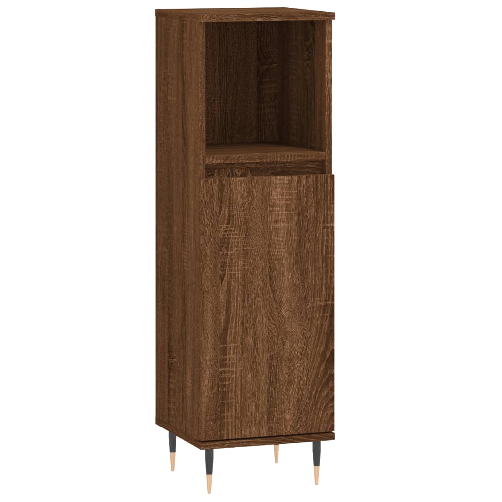 vidaXL Set de muebles de baño 3 pzas madera contrachapada roble marrón