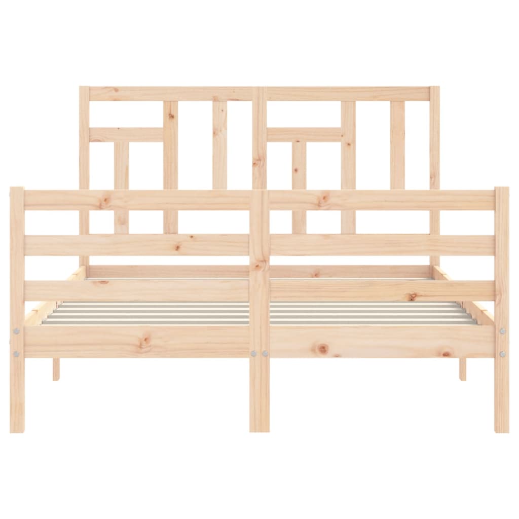 vidaXL Estructura de cama con cabecero madera maciza 120x200 cm