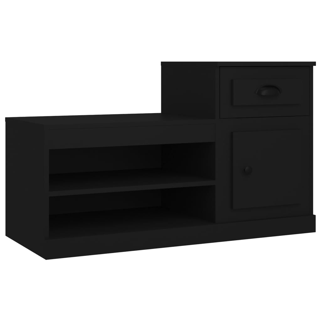 vidaXL Mueble zapatero madera contrachapada negro 100x42x60 cm