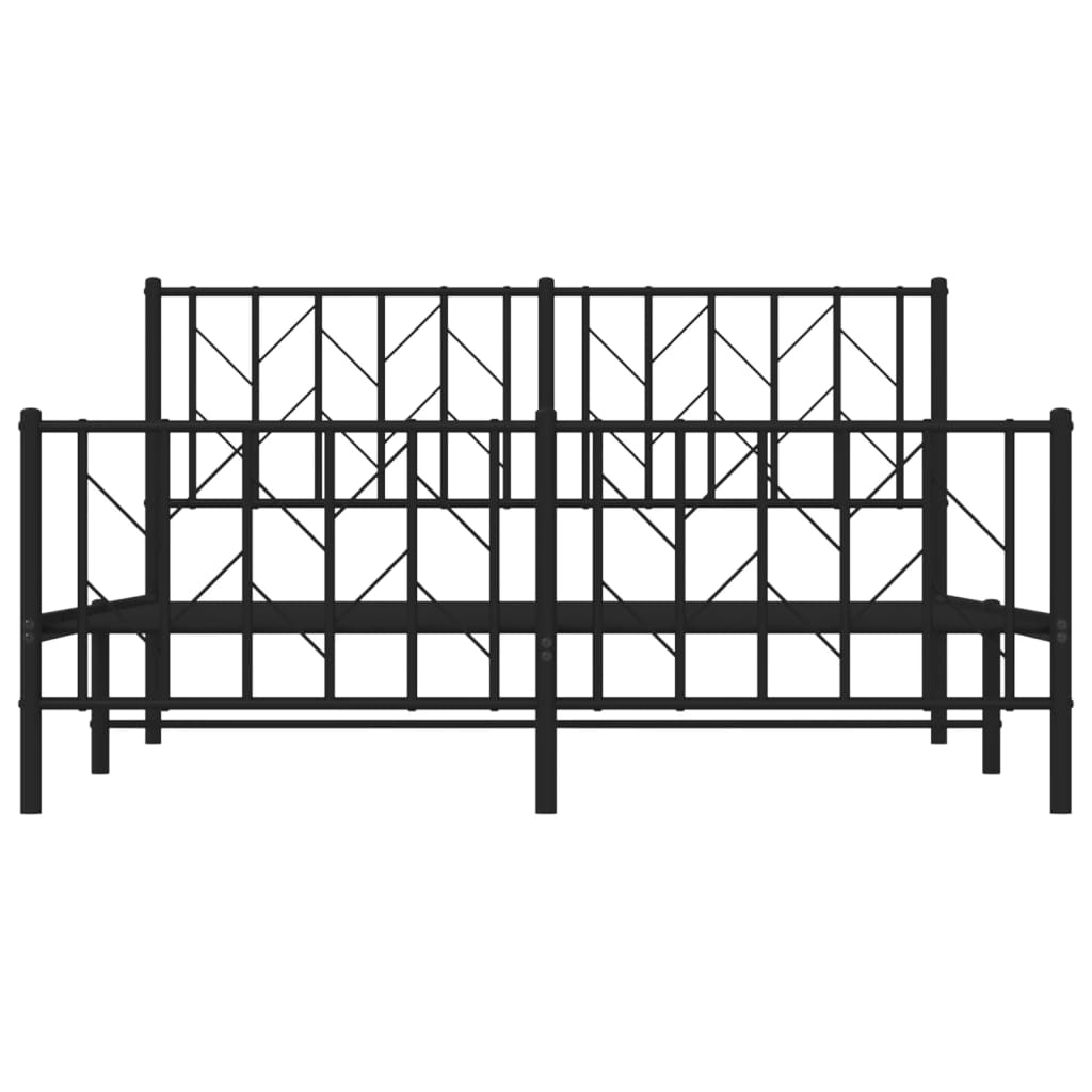 vidaXL Estructura cama sin colchón con estribo metal negro 150x200 cm