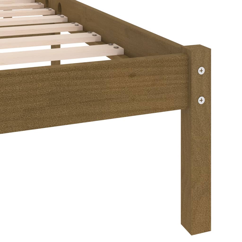 vidaXL Estructura de cama madera maciza de pino marrón miel 200x200 cm