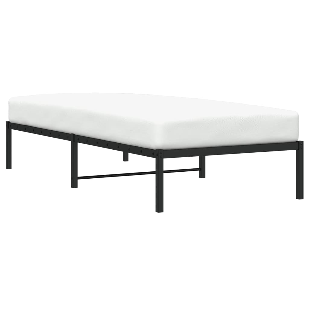 vidaXL Estructura de cama sin colchón metal negro 90x190 cm