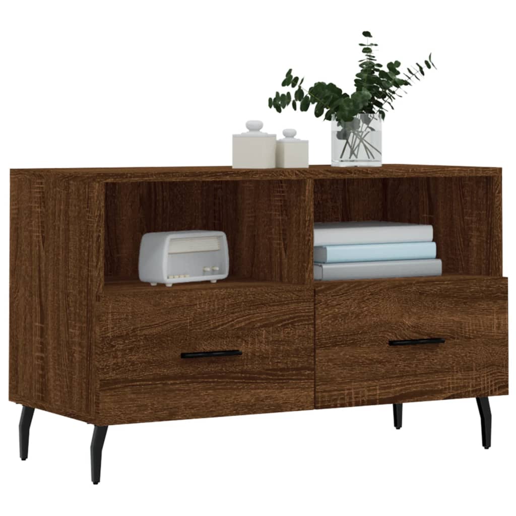 vidaXL Mueble para TV madera contrachapada roble marrón 80x36x50 cm